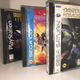 (L-R) PlayStation, Sega CD, and Sega Saturn games in the “longbox” jewel cases.